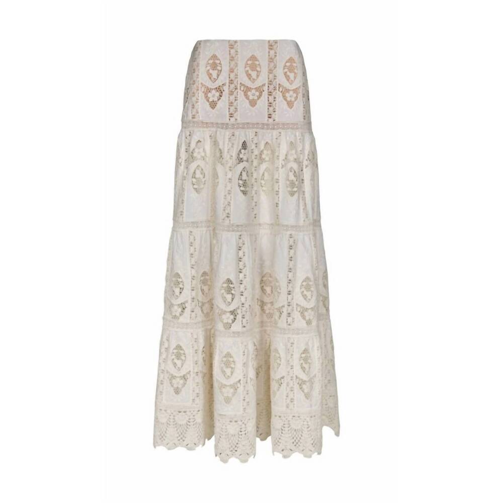 NEW JOHANNA ORTIZ women's highlighted fields skirt in ecru